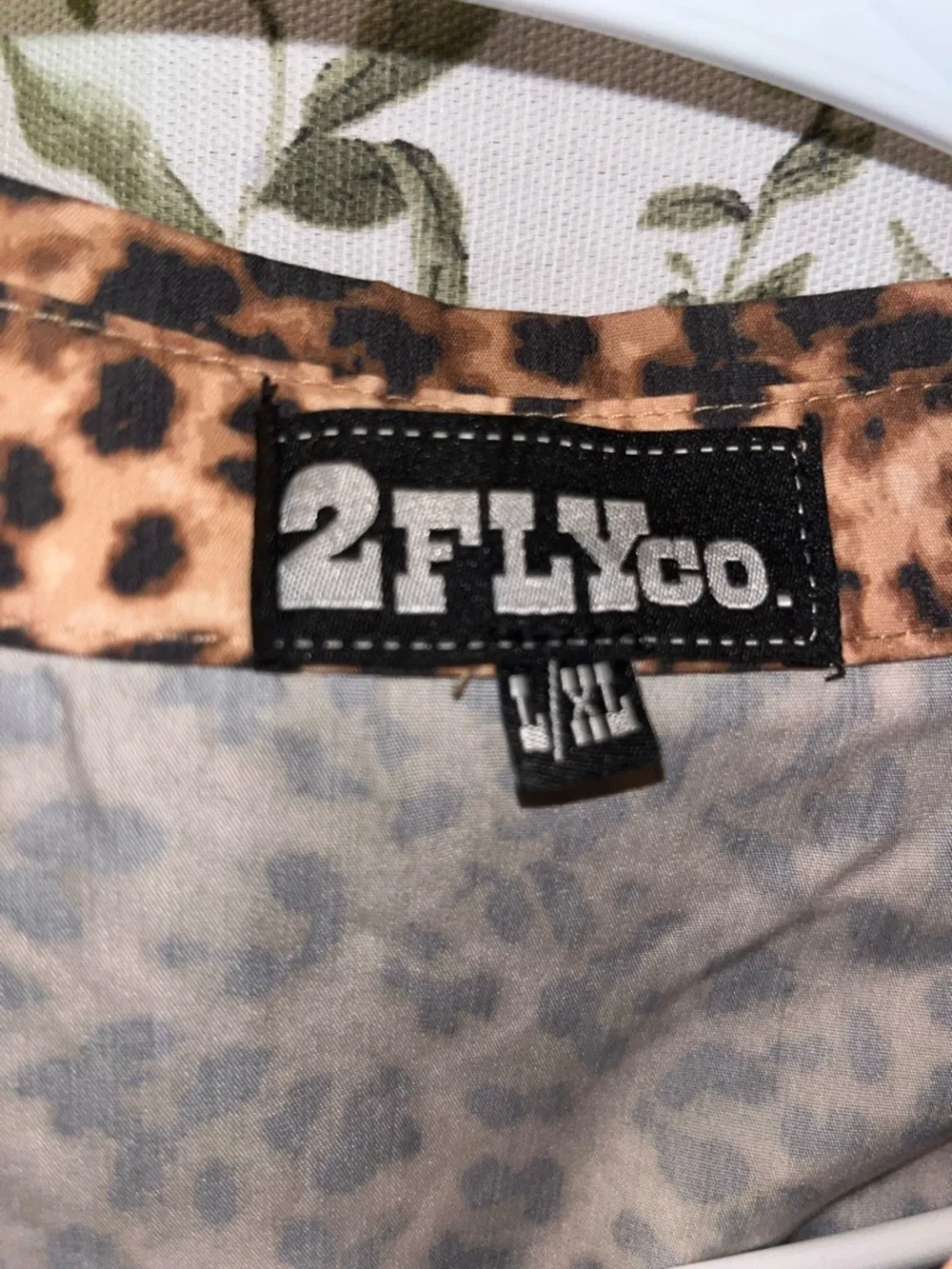 2 Fly Co Loopty Lou Leopard Print Peplum Button-Up Top - Brown - Picture 4 of 5